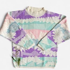 SOLDVintage pastel 80s geometric sweaterSOLD